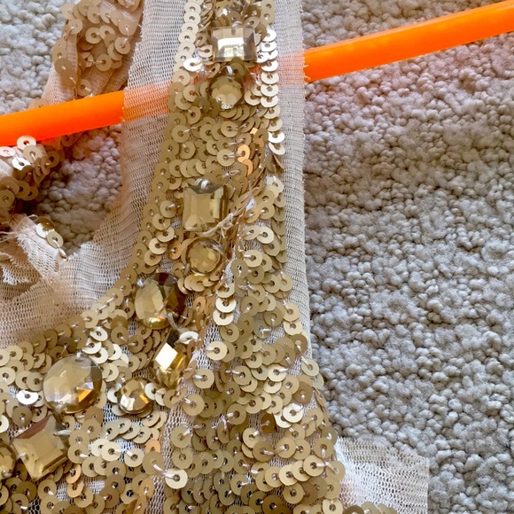 Elegant Gold Sequins Mesh Tank top - Picture 9 of 16